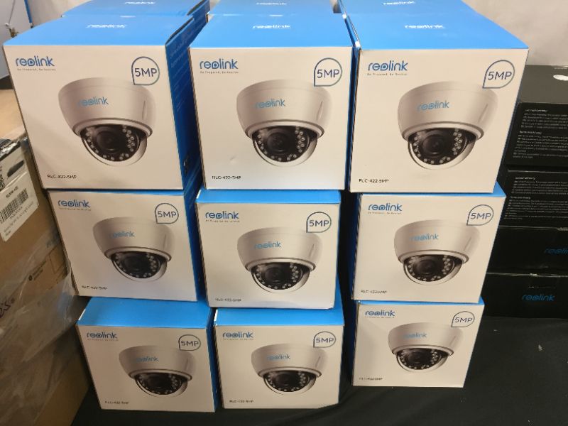 Photo 1 of Reolink PoE Turret Camera 5MP Super HD 4X Optical Zoom Vandal-Proof IK10 Work with Google Assistant, Security IR Night Vision Motion Detection Waterproof for Outdoor,Ceiling Mount,RLC-422 - open box - like new - 1 ct