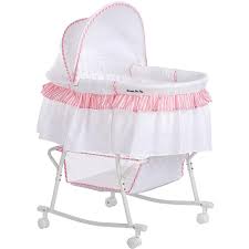 Photo 1 of Dream on Me Lacy Portable 2-in-1 Bassinet and Cradle - Pink/White