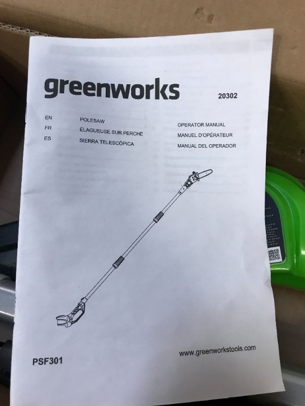 Photo 2 of  Greenworks 8-Inch 40V Cordless Pole Saw, Battery Not Included 20302 