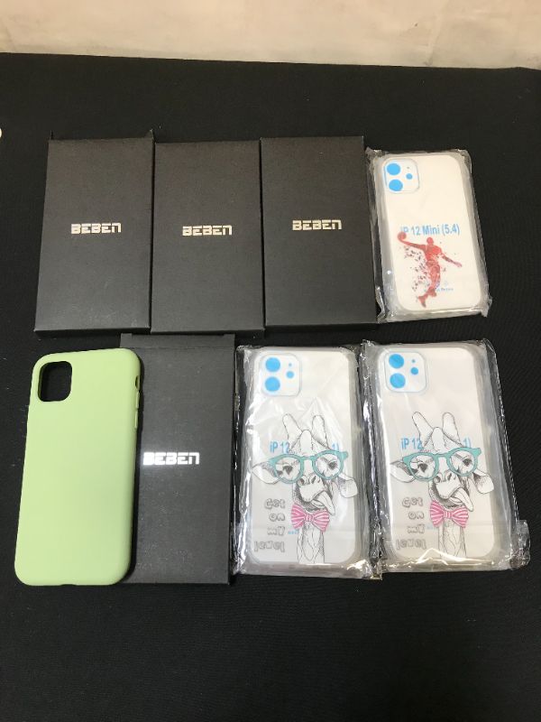 Photo 1 of ASSORTMENT OF IPHONE CASES 4 MINT-- IPHONE 11 PRO ----3 CLEAR IPHONE 12 MINI 