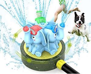 Photo 1 of Chriffer Kid Water Sprinkler Splash Play Toy for Yard for Toddler 1-10 Years Old Boy and Girl, Elephant Wiggle Sprayer Compatible with 3/4in Garden Hose - Sprays Up to 10ft High and 16ft Wide - Blue