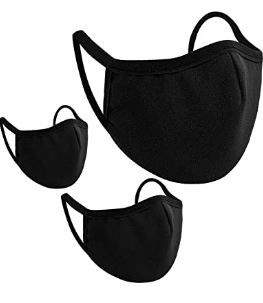 Photo 1 of Cloth Face Masks Reusable, Face Mask Washable Unisex Black Face Masks Polyester with Filter Insert Pocket - 3 PCs-------2 SETS 