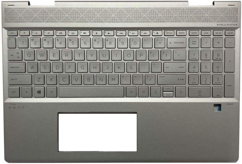 Photo 1 of Replacement for HP Envy x360 15 DR 15T-DR000 15T-DR000 15T-DR100 Laptop Upper Case Palmrest Keyboard Assembly Part L53814-001 Top Cover Sliver

