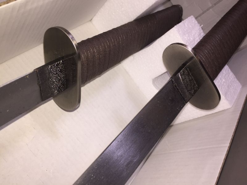Photo 1 of Ace Martial Arts Supply Leonardo Dual Ninja Swords with Back Carrying Scabbard