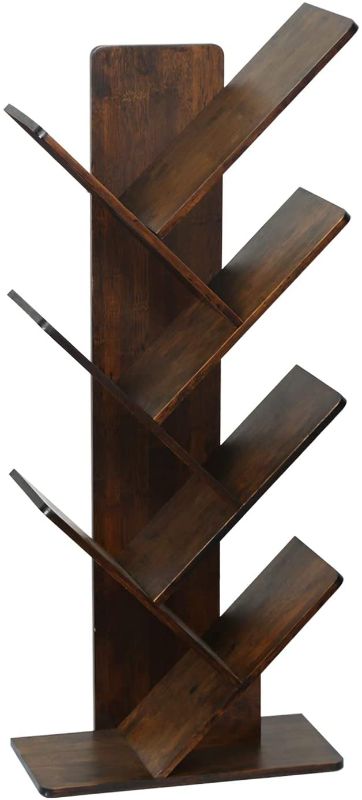 Photo 1 of C&AHOME Tree Bookshelf, Bookcase, Bamboo Book Rack, Storage Shelves in Living Room, Free-Standing Books Holder Organizer, Space Saver for Home, Office,...
