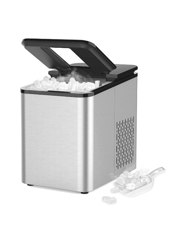 Photo 1 of IKT Ice Maker, ice Makers countertop,self-Cleaning,26.5 lbs per Day, 9 ice Ready in 6 Minutes, with Ice Scoop and Bucket…
