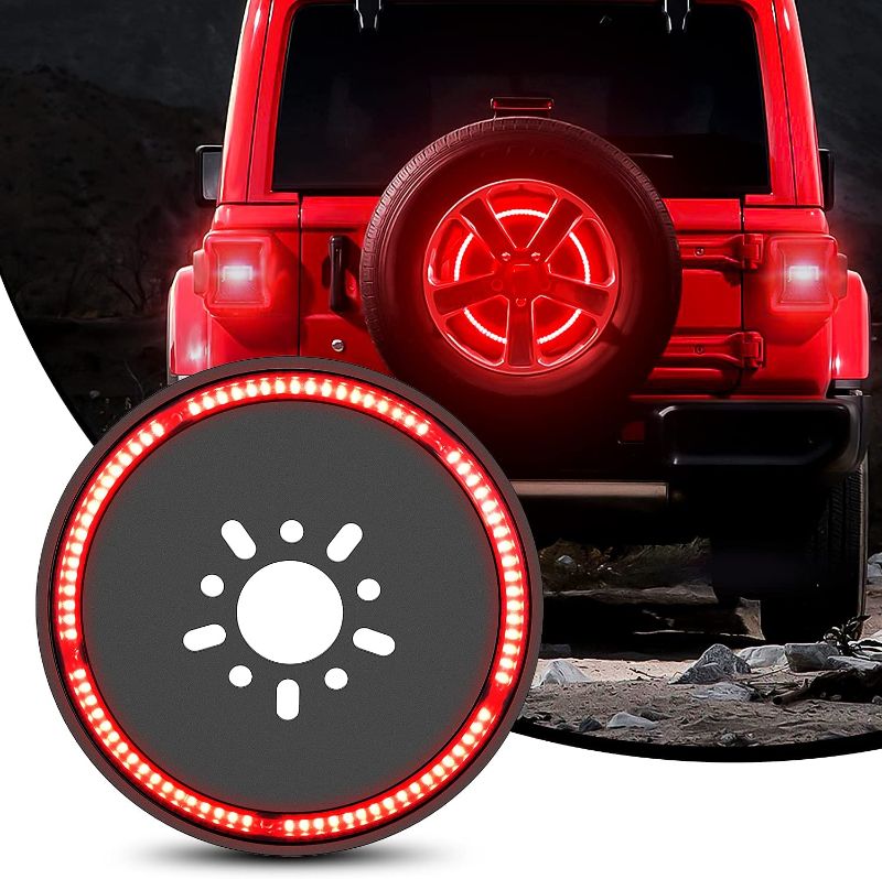 Photo 2 of Nilight Spare Tire Brake Light Wheel Light 3rd Third Brake Light for Jeep Wrangler JK JKU JL JLU 2018-2021, 2 Years Warranty
