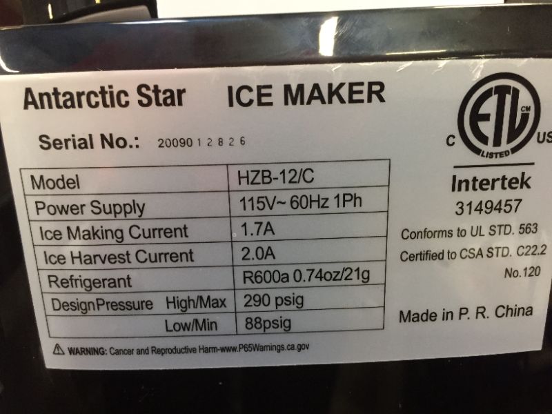 Photo 4 of Antarctic Star Ice Maker Machine Countertop,Portable Automatic 9 Ice Cubes Ready in 8 Minutes,Makes 26 lbs of Ice per 24 Hours,Self-Clean,See-Through Lid for Home/Bar/Party Black
