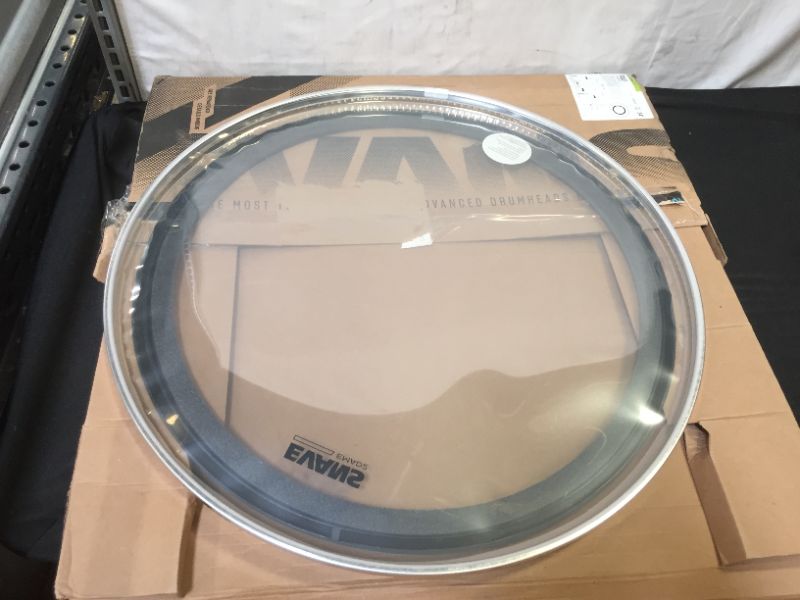 Photo 2 of Evans EMAD2 Clear Bass Drum Head, 24” – Externally Mounted Adjustable Damping System Allows Player to Adjust Attack and Focus – 2 Foam Damping Rings for Sound Options - Versatile for All Music Genres

