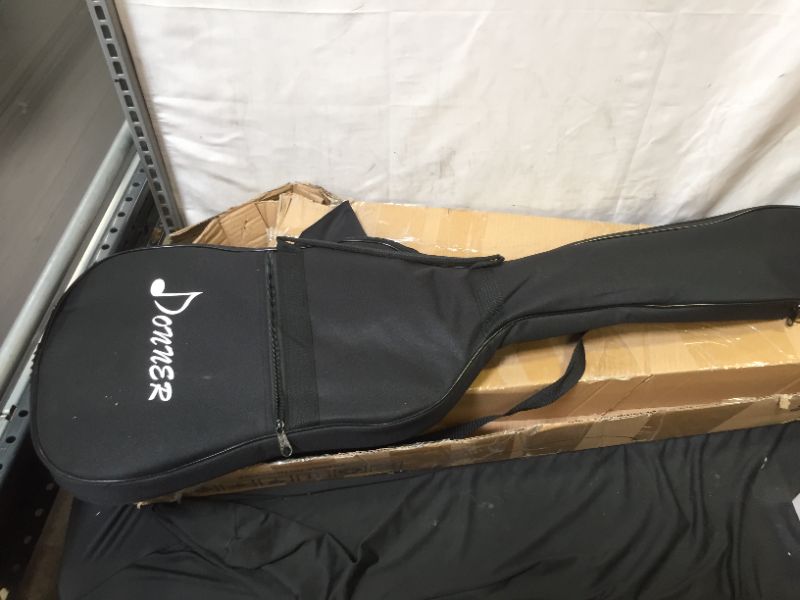 Photo 1 of Donner DST-102B 39 Inch Electric Guitar Beginner Kit Solid Body Full Size Black HSS for Starter, with Amplifier, Bag, Digital Tuner, Capo, Strap, String,Cable, Picks

