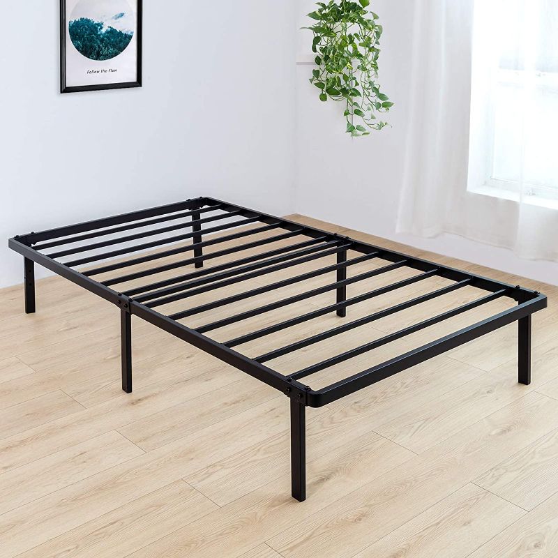 Photo 1 of bed story 14 inch platform bed frame, heavy duty mattress foundation with steel slat support easy assembly, noise free, large storage, no box spring needed twin xl