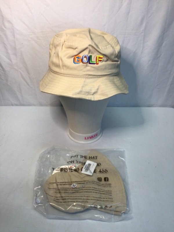 Photo 1 of 2 Pack- Unisex Bucket Hat with the word GOLF on the Front- Beige-Size Medium