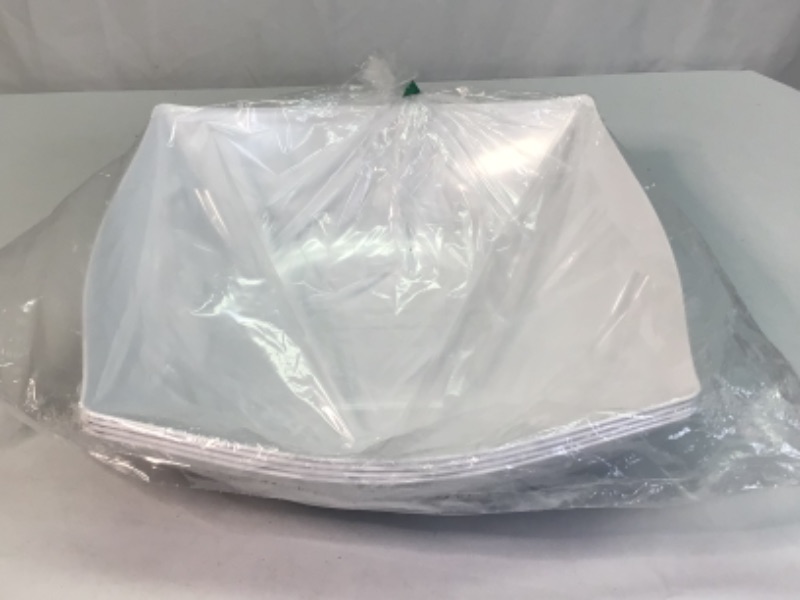 Photo 1 of 4 Square Bowls for Salad or Party Serving by Blue Sky Trading White Plastic  32 ounce Square Serving Bowls, Party Snack or Salad Bowl, Medium Plastic Elegant White Pack of 4