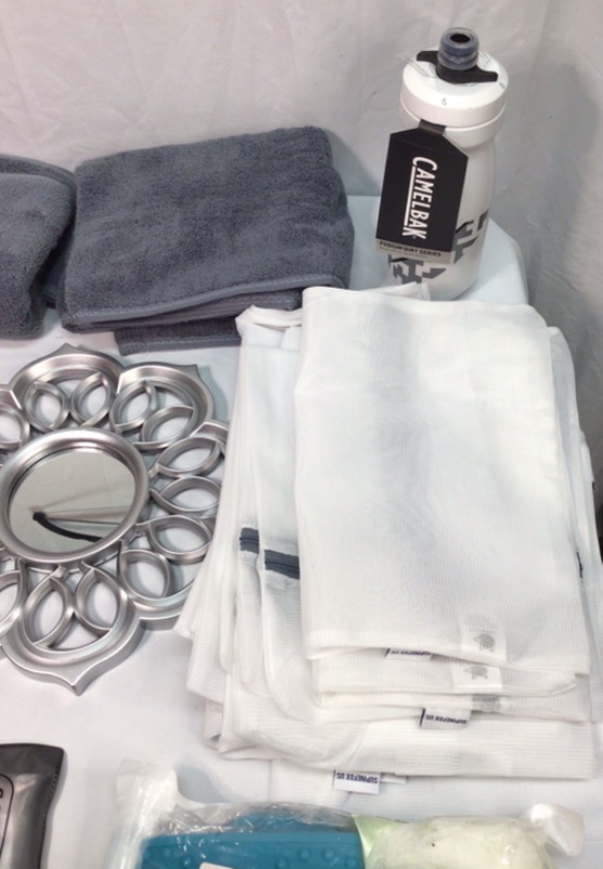 Photo 4 of Assorted Home Items Bundle- 1) 2 Bath Hand Towels 2) Soap Dishes 4 Total Lavender 3) Laundry Bags-10 Pack  4) Screwdriver 5) Toilet Paper Rolls Holder 6) Anti Slip Rug Grips 7) Silicone Back Scrubber 8) Metal DragonFly Decorative Wall Hanging 9) 2 Decorat