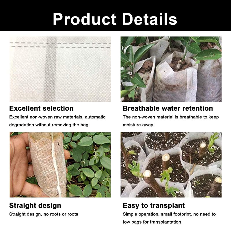 Photo 1 of 300 Pcs Biodegradable Non-Woven Nursery Bags, Plant Grow Bags Root Pouch Fabric Seedling Pots for Home Garden Supply Flower Vegetable Plants Seed Growing Transplanting ( 6 x 2.5 inches)