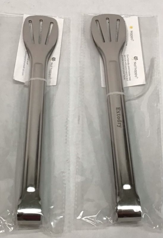 Photo 3 of 2 Pack-Extodry 304 Food Safe-Kitchen Tongs(12'')-Easy to Clean Stainless Steel Cooking Tongs Set,Polished Mirror Silver,Non Stick,Used for Salad,BBQ,Serving Tongs Utensils,Kitchen Gift etc
