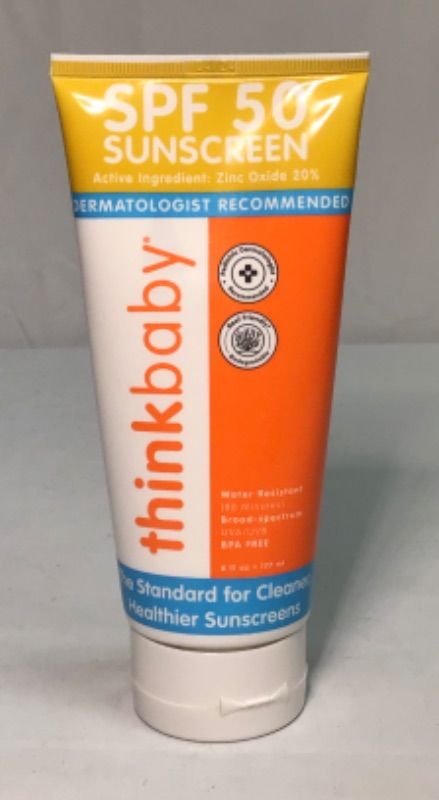 Photo 3 of Baby Sunscreen Natural Sunblock from Thinkbaby, Safe, Water Resistant Sunscreen - SPF 50+ (6 ounce)