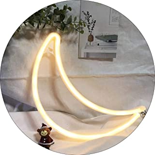 Photo 1 of 2 pack-Hopolon Moon Neon Signs, LED Neon Light for Party Supplies, Girls Room Decoration Accessory, Table Decoration, Children Kids Gifts (Warm White Moon)