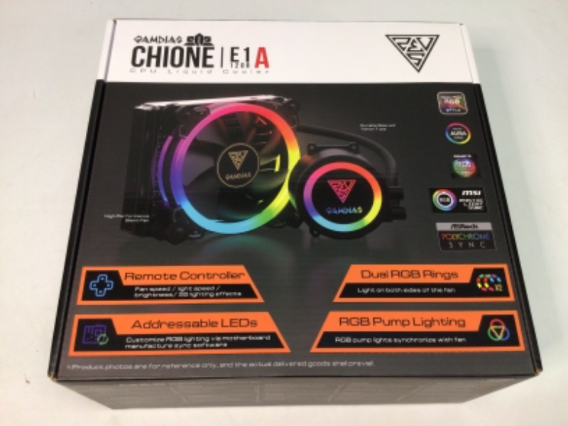 Photo 2 of GAMDIAS CHOINE E1A 120R CPU Liquid Cooler- Remote Controller,  Dual RGB Rings, RGB Pump Lighting More than 30 lighting effects
Easily switched to various effects, including RGB, Multi-color, and LED off Comes with the leak-free Teflon Tube which makes the