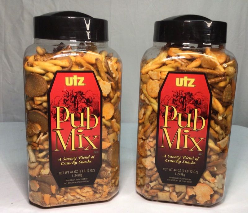 Photo 2 of 2 Pack-Utz Pub Mix - 44 Ounce Barrel - Savory Snack Mix, Blend of Crunchy Flavors for a Tasty Party Snack - Resealable Container - Cholesterol Free and Trans-Fat Free  Best By Date August 30, 2021