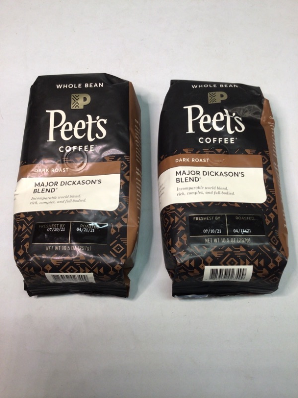 Photo 2 of 2 Bags-Peet's Coffee, Major Dickason's Blend - Dark Roast Whole Bean Coffee - 10.5 Ounce Bag