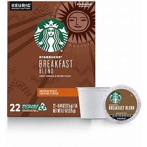 Photo 2 of 3 Boxes-Starbucks Medium Roast K-Cup Coffee Pods - Breakfast Blend For Keurig Brewers - Each Box is 22 Pods