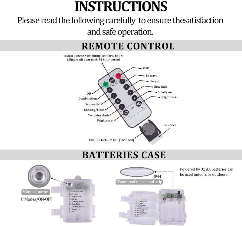 Photo 3 of LUMINATERY Big Ghost String Lights, 30LED 16.4 ft  8 Lighting Modes with Remote Controller, Battery-Powered Waterproof String Lights for Indoor Outdoor Decorations 