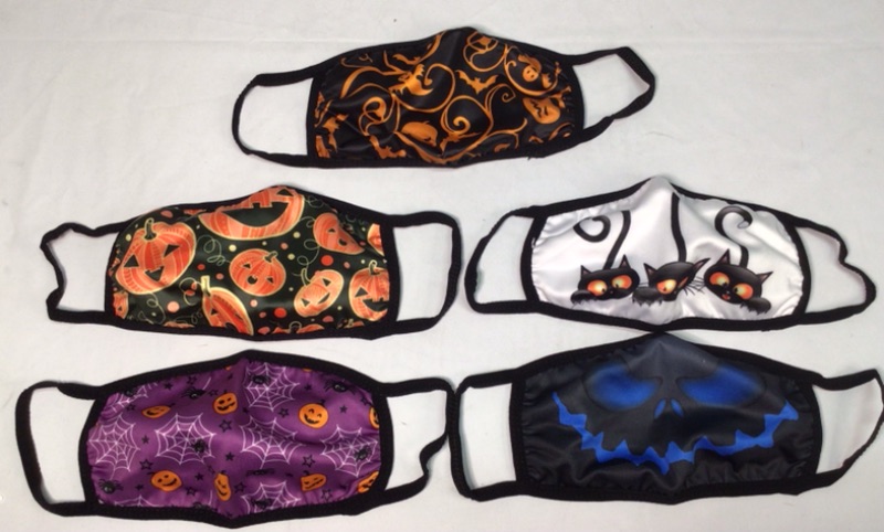 Photo 1 of 5 Pack Halloween Themed ReUsable Cotton Face Masks for Kids- Great for Trick or Treating or Halloween Party-5 Different Designs
