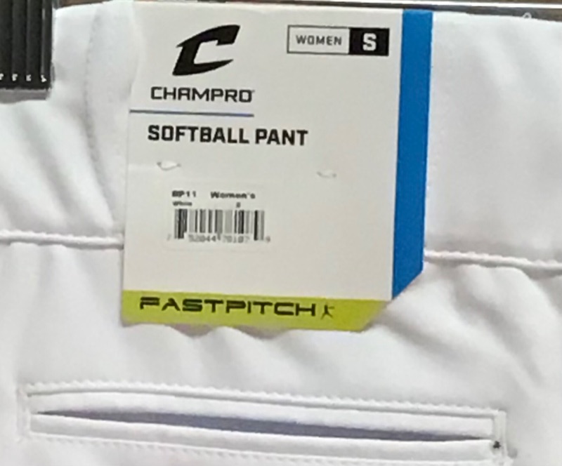 Photo 3 of Champro Women's Softball Pants- Belt Loops-White- Size Women's Small