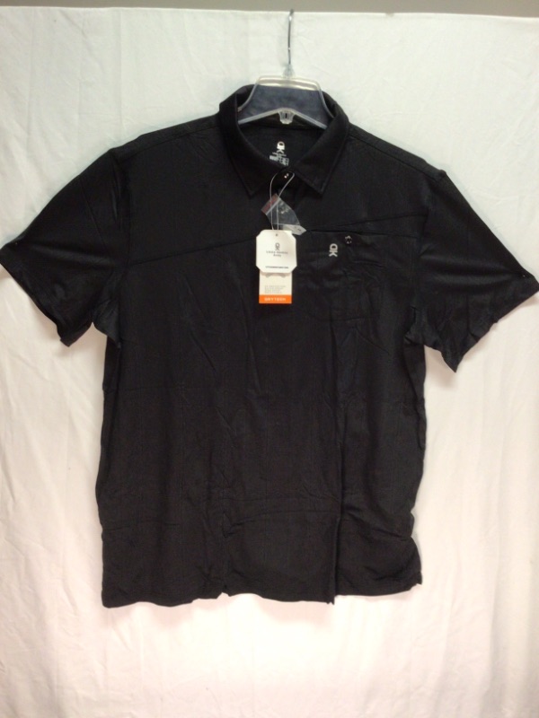 Photo 2 of Little Donkey Andy Men's Ultra-Stretch Quick Dry Sweat Wicking Polo Golf Shirt Lightweight UPF50+ Tennis Work Hiking Shirts-Black- Size XL