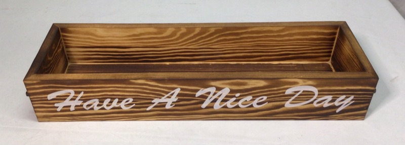 Photo 2 of Bathroom Decor Box Paper Wooden Towels Holder Wood Storage Boxes Kitchen Table Funny Farmhouse Rustic Home Decor- One side says  HELLO SWEET CHEEKS Other Side Says HAVE A NICE DAY-Natural Unstained Wood with Nice Wood Grain