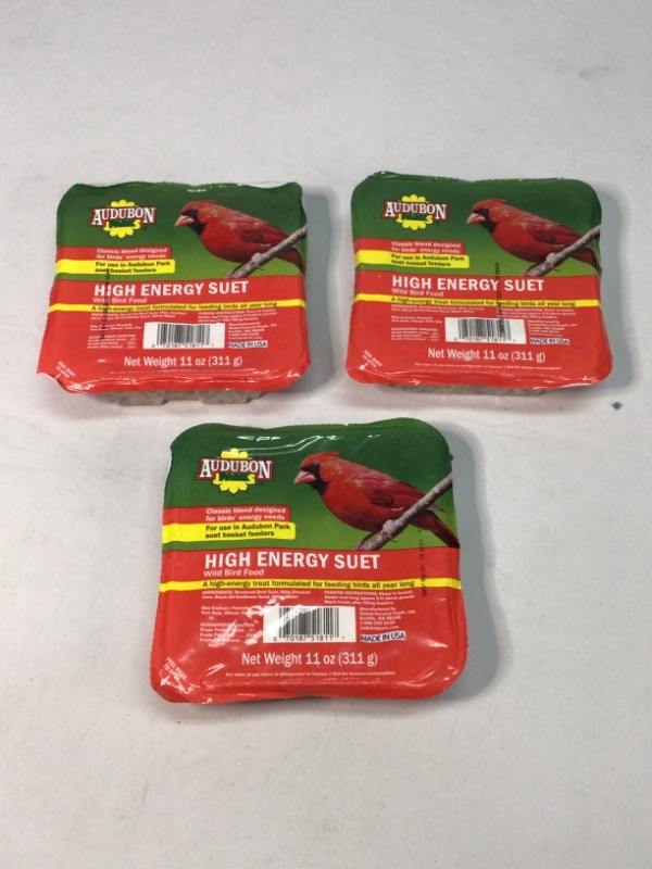 Photo 2 of 3 Pack-Audubon Park 13065 High Energy Suet Cake Wild Bird Food, 11-Ounces