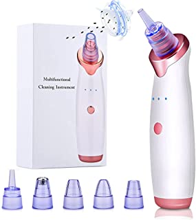 Photo 1 of Blackhead Remover Pore Vacuum Cleaner- Electric blackhead vacuum Extractor Pore Cleaner Comedone Whitehead Remover Kit USB Rechargeable Pore Extractor Suction Too with 5 Different Sucker Heads