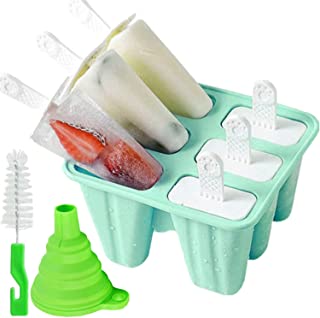 Photo 1 of 3 Packages-Popsicle Molds 4 Pieces Silicone Ice Pop Molds BPA Free Popsicle Mold Reusable Easy Release Ice Pop Maker 