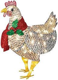 Photo 1 of AUSOTOO LIGHT-UP CHICKEN WITH CHRISTMAS SCARF GARDEN PATIO OUTDOOR ROOSTER