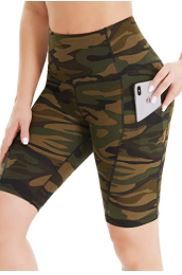 Photo 1 of HIGHDAYS Biker Shorts for Women with Pockets - 8" High Waist Tummy Control Workout Running Yoga Shorts MEDIUM