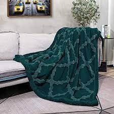 Photo 1 of CAMPIR PLUSH THROW BLANKETS FOR BED EMERALD GREEN 51" x 63"