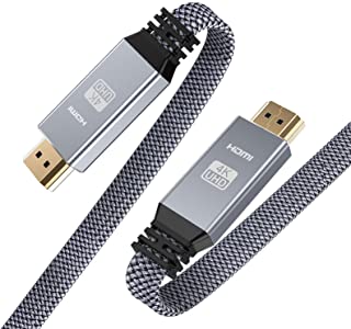 Photo 1 of HDMI Cable 6.6ft (4K 60HZ, HDMI 2.0, 18Gbps), Snowkids 4K Flat High Speed HDMI 2.0 Cable Braided HDMI Cord, Support 3D 4K HDR 2160P 1080P HDCP 2.2 ARC Ethernet, 4K UHD TV/HD TV Blu-ray Monitor-Gray