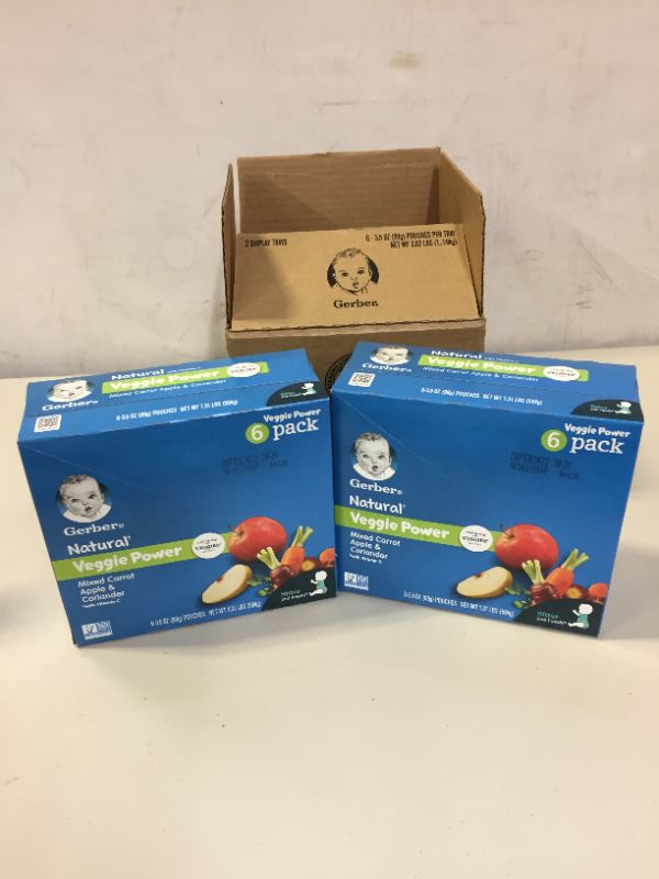 Photo 1 of 2 PACK GERBER BABY VEGGIE POWER PACKS EXP FEB 28 2022