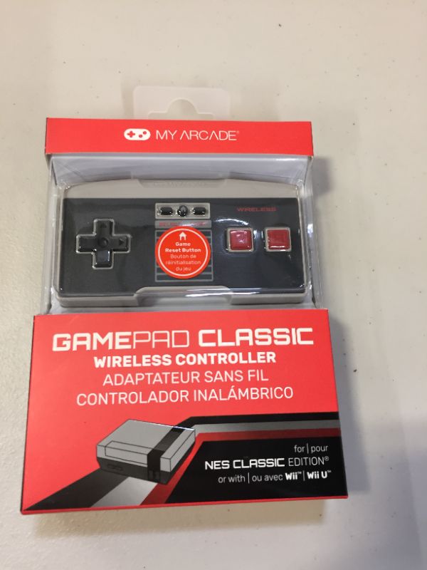 Photo 2 of My Arcade GamePad Classic - Wireless Game Controller - Compatible with Nintendo NES Classic Edition, Wii, Wii U - Adapter Included - 30 Feet Range - Home Button - Battery Powered - Ergonomic Design