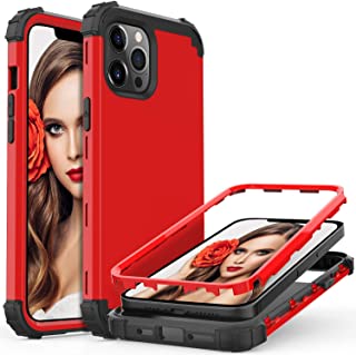 Photo 1 of Rongda Compatible with iPhone 12 Pro Max (2020), Four Corners are Thickened, Shockproof, Anti-Drop Full-Function Protection Bumper Protective Shell, Suitable for iPhone 12 Pro Max (6.7 inches)?Red?