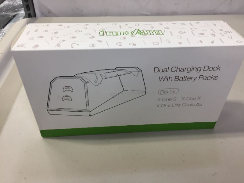 Photo 2 of innoAura Dual Xbox One Controller Charger - 1600mAh x 2 Rechargeable Battery Packs for Xbox One (S) / X/Elite Controller