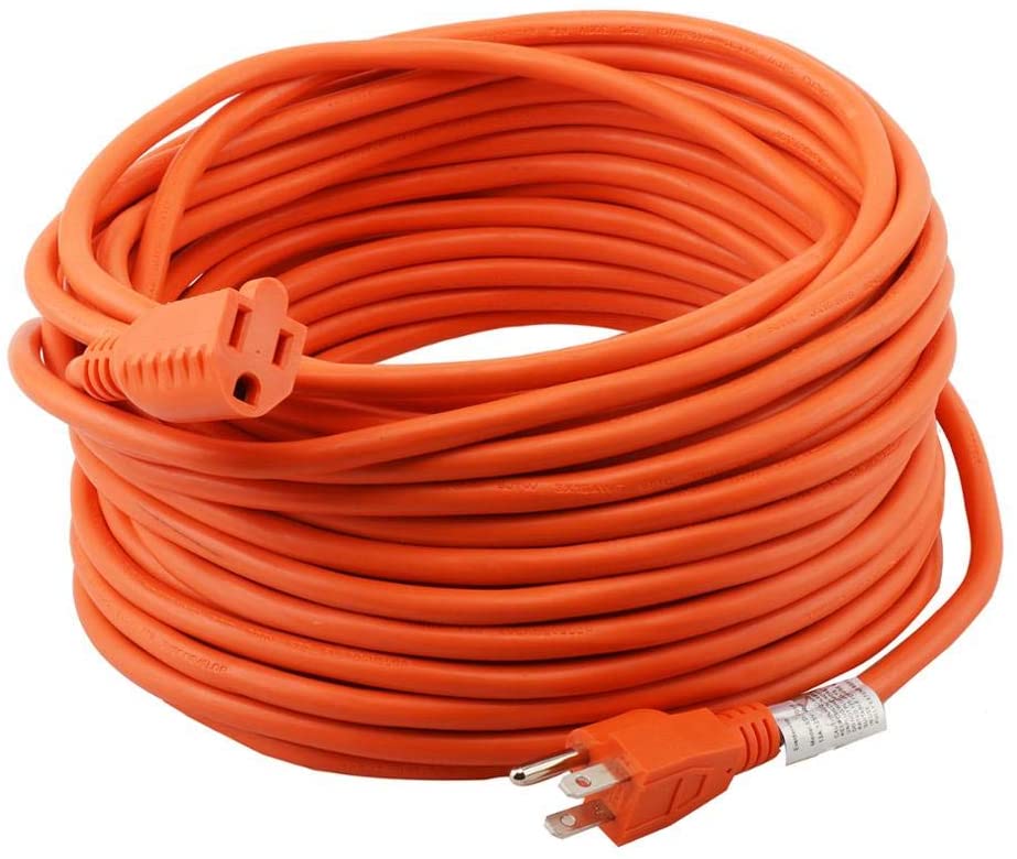 Photo 1 of 16/3 Extension Cord Outdoor Extension Cord (100 ft) Orange heavy duty extension cord