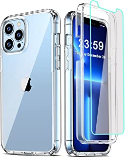 Photo 1 of COOLQO Compatible for iPhone 13 Pro Max Case 6.7 Inch, with [2 x Tempered Glass Screen Protector] Clear 360 Full Body Protective Coverage Silicone 14 ft Military Grade Shockproof Phone Cover