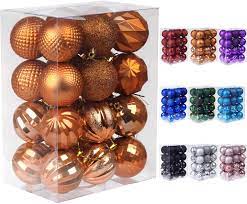 Photo 1 of Dohance Christmas Balls Ornaments, Xmas Ball Baubles Set - Shatterproof Decorative Hanging Ornaments Baubles Set for Xmas Tree (Orange, 60mm/2.36")