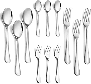 Photo 1 of 12-Piece Set Silver Plated Stainless Steel Dinner Forks ?6 Pcs Spoons and 6 Pcs Forks(2 size) and 3 Cutlery Storage Box ,Mirror Finish & Dishwasher Safe