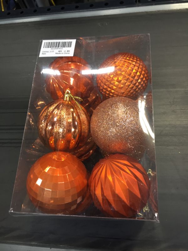 Photo 2 of Dohance Christmas Balls Ornaments, Xmas Ball Baubles Set - Shatterproof Decorative Hanging Ornaments Baubles Set for Xmas Tree (Orange, 80mm/3.15")
