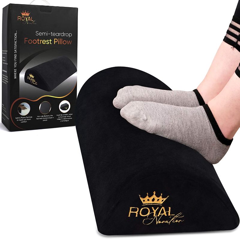Photo 1 of Foot Rest for Under Desk - Ergonomic Foot Rest Cushion - Office Foot Stool Pillow - Portable Feet Cushion at Work - Fatigue Relieve Foot Rocker - Memory Foam Legs Support
