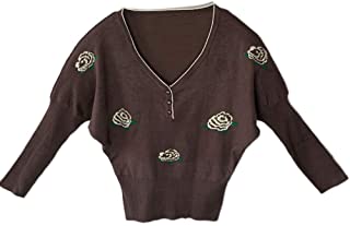 Photo 1 of no-branded Womens Sweater Deep V-Neck Soft Comfy Cable Knit Long Batwing Sleeves Flower Pullover Sweaters
LARGE