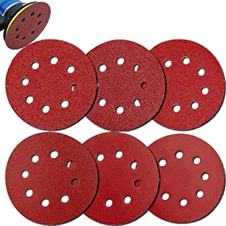 Photo 1 of GOOOA 66Pcs 5 inch 8 Holes Sanding Discs 40/60/ 80/120/ 180/240 Grit Round Sandpaper Assorted for Random Orbital Sander
